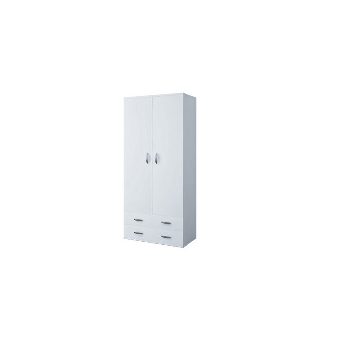 Armadio con cassetti bianco 170×52×80 cm 2 cassetti 2 ante – CTF