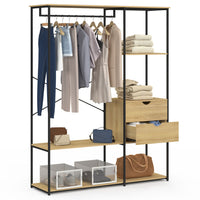 IDMarket - Armadio con ripiani e 2 cassetti L. 130 cm DETROIT design industriale