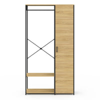 IDMarket - Armadio con ripiani e anta L. 90 cm DETROIT design industriale