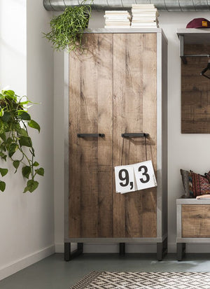 Armadietto ingresso industry, 2 ante finitura rovere invecchiato, ZCMAR5583K