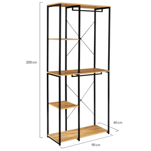 IDMarket - Armadio doppio con ripiani L. 90 cm DETROIT design industriale