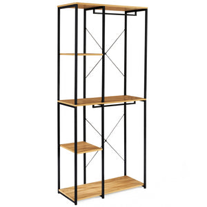 IDMarket - Armadio doppio con ripiani L. 90 cm DETROIT design industriale