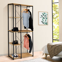 IDMarket - Armadio doppio con ripiani L. 90 cm DETROIT design industriale