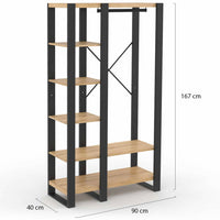 IDMarket - Armadio e scaffalatura ONYX in legno e nero