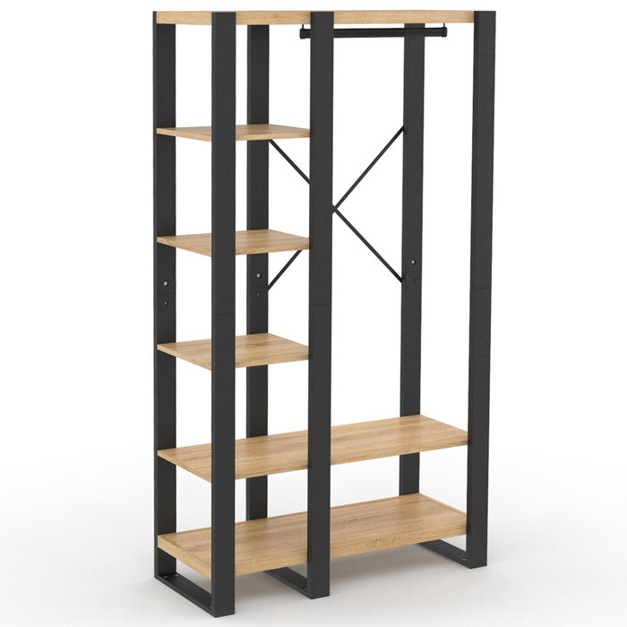 IDMarket - Armadio e scaffalatura ONYX in legno e nero