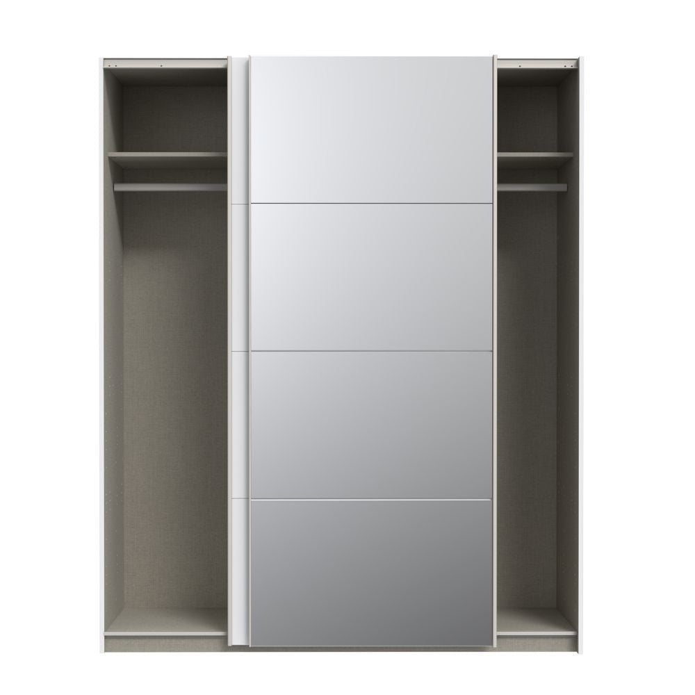 Armadio Elio 2 ante scorrevoli bianco con anta a specchio 170x61x210.5H