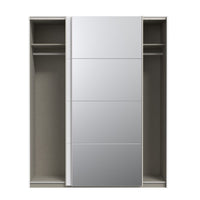 Armadio Elio 2 ante scorrevoli bianco con anta a specchio 170x61x210.5H