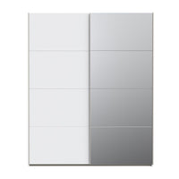 Armadio Elio 2 ante scorrevoli bianco con anta a specchio 170x61x210.5H