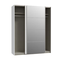 Armadio Elio 2 ante scorrevoli bianco con anta a specchio 170x61x210.5H