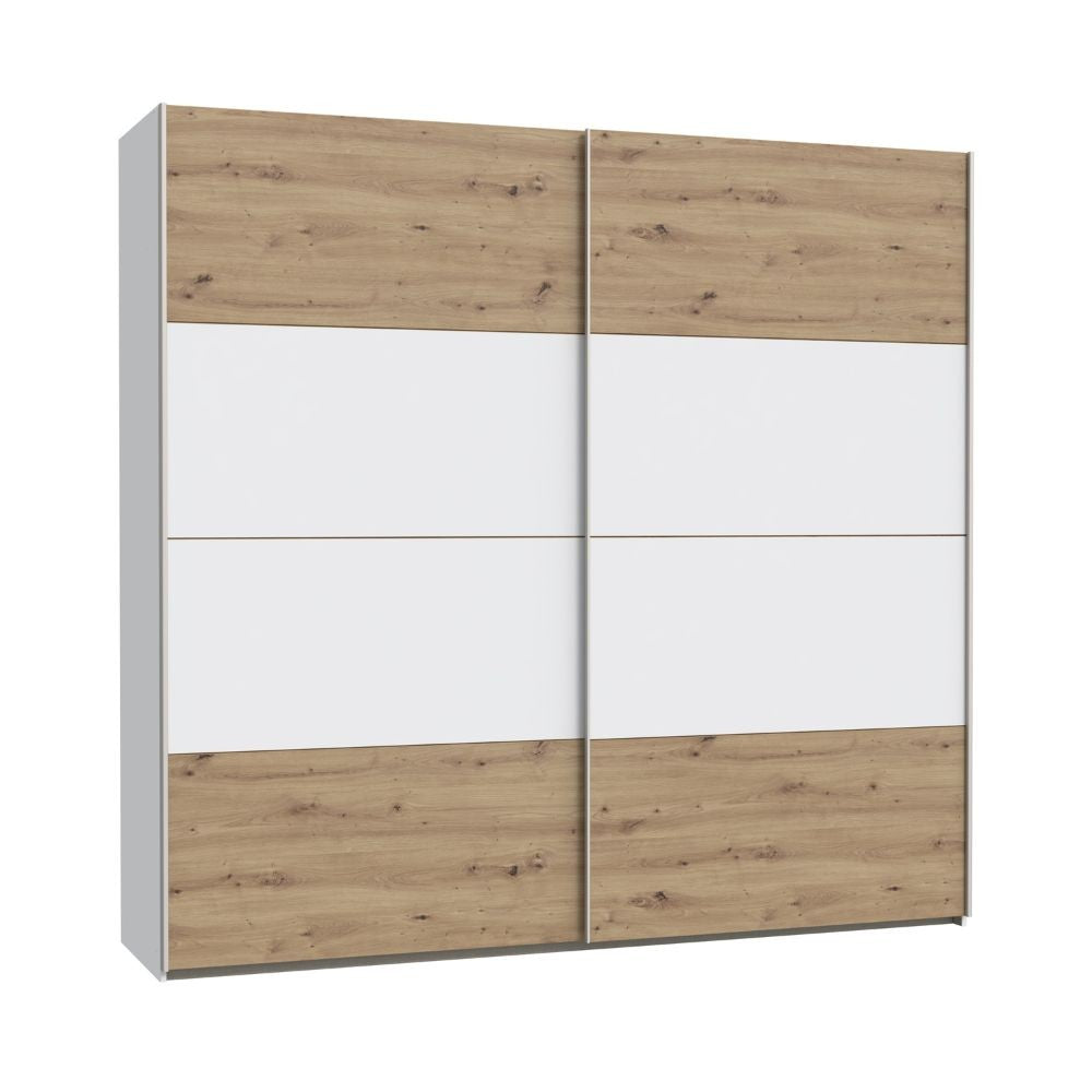 Armadio Elio 2 ante scorrevoli rovere e bianco 220x61x210.5H