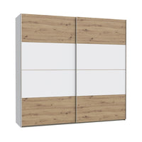 Armadio Elio 2 ante scorrevoli rovere e bianco 220x61x210.5H