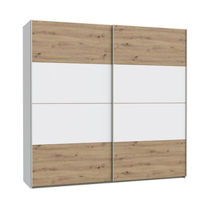 Armadio Elio 2 ante scorrevoli rovere e bianco 220x61x210.5H