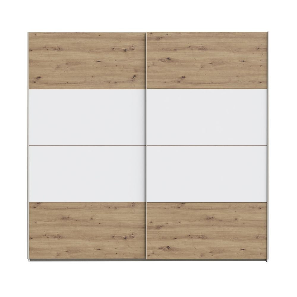 Armadio Elio 2 ante scorrevoli rovere e bianco 220x61x210.5H