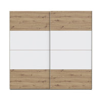 Armadio Elio 2 ante scorrevoli rovere e bianco 220x61x210.5H