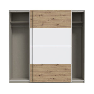 Armadio Elio 2 ante scorrevoli rovere e bianco 220x61x210.5H