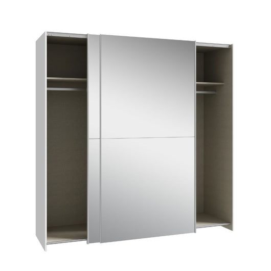 Armadio Elio bianco con 2 ante scorrevoli a specchio 190x61x190.5H