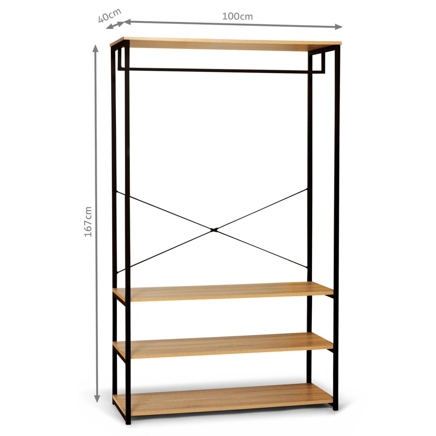 IDMarket - Armadio grande L. 100 cm DETROIT design industriale