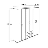 Armadio GRD4262023 rovere 6 ante e 2 cassetti