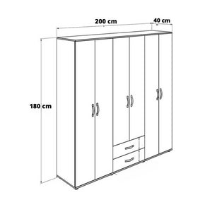 Armadio GRD4262023 rovere 6 ante e 2 cassetti
