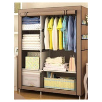 Armadio Guardaroba Tessuto Appendiabiti Acciaio Smontabile Abiti 2 Ante