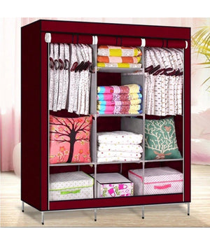 Armadio Guardaroba Tessuto Appendiabiti Acciaio Smontabile Abiti 3 Ante         