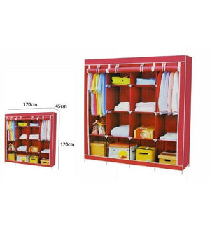 Armadio Guardaroba Tessuto Appendiabiti Acciaio Smontabile Abiti 4 Ante         