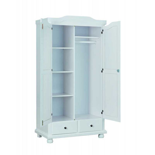 Armadio Inter Link 2 ante + 2 cassetti in pino massello finitura bianco