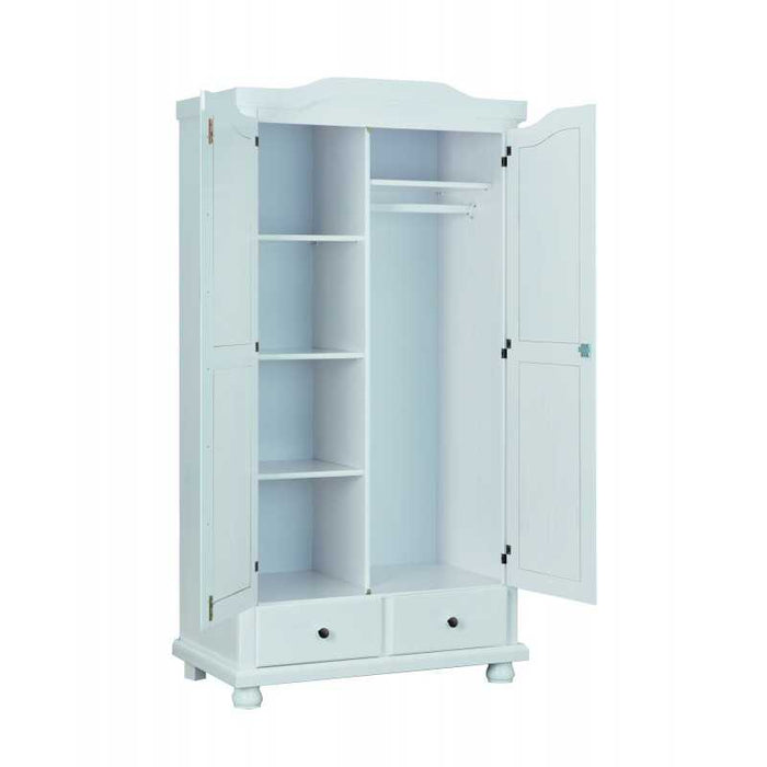 Armadio Inter Link 2 ante + 2 cassetti in pino massello finitura bianco