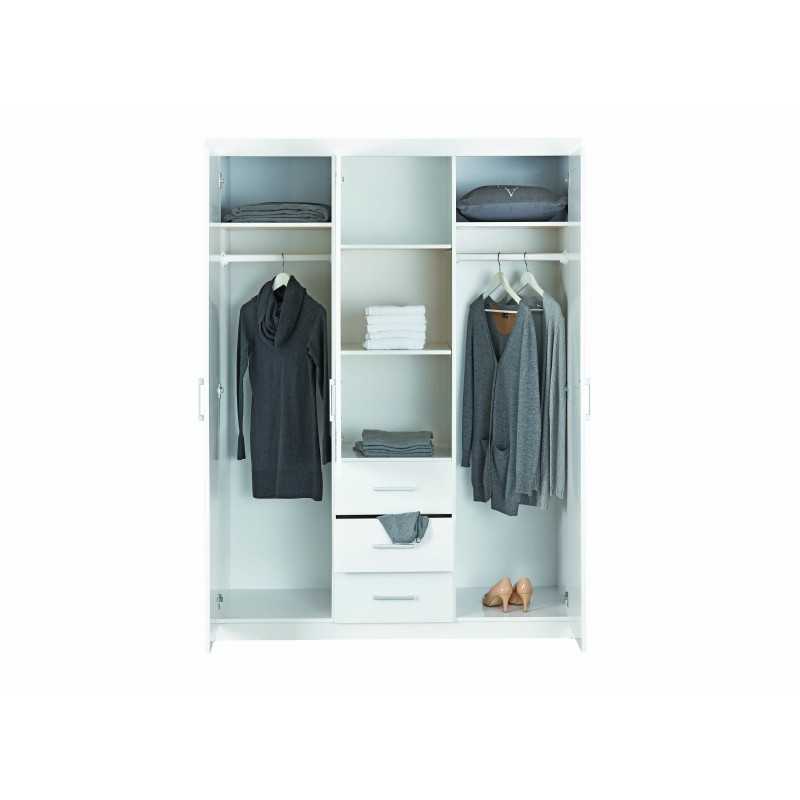 Armadio Inter Link 2 ante + 3 cassetti con vetro dim.14x55x190h