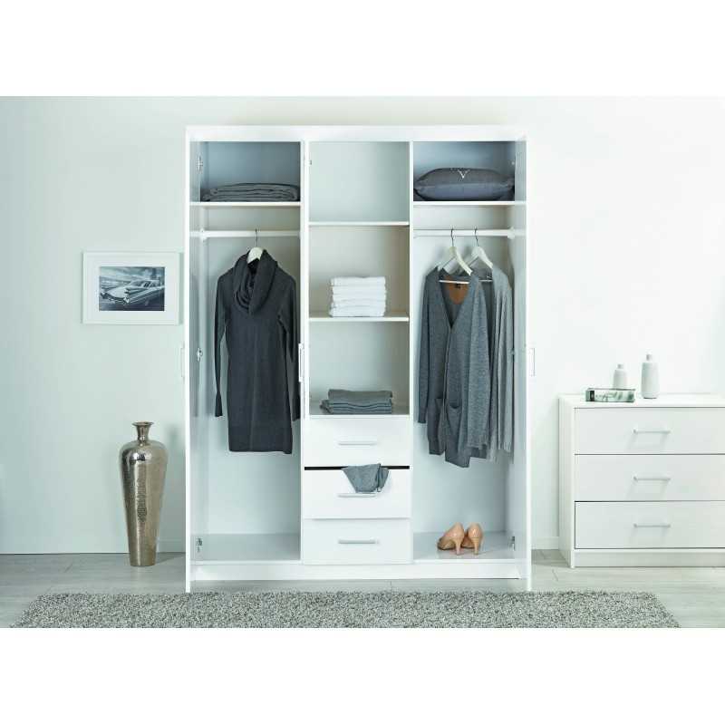 Armadio Inter Link 2 ante + 3 cassetti con vetro dim.14x55x190h