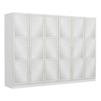 Armadio Kale 6 ante battenti bianco con specchi 270x52x190H – Eleganza e capienza