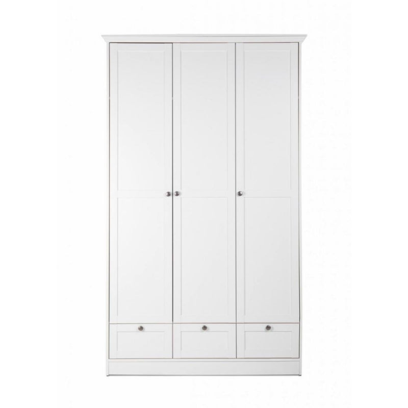 Armadio Landwood18 bianco tre ante e tre cassetti