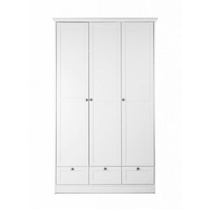 Armadio Landwood18 bianco tre ante e tre cassetti