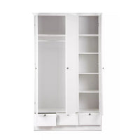 Armadio Landwood18 bianco tre ante e tre cassetti