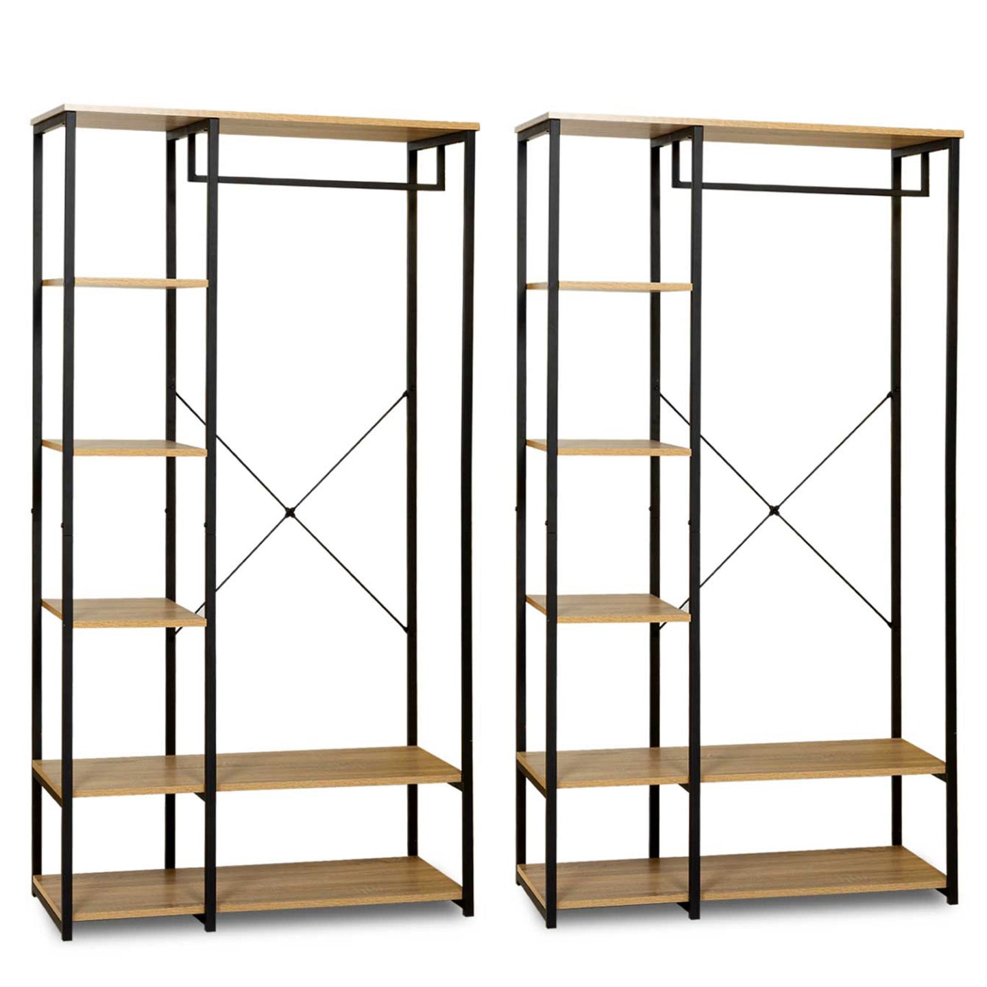 IDMarket - Armadio modulare doppio ripiano L. 180 cm DETROIT design industriale