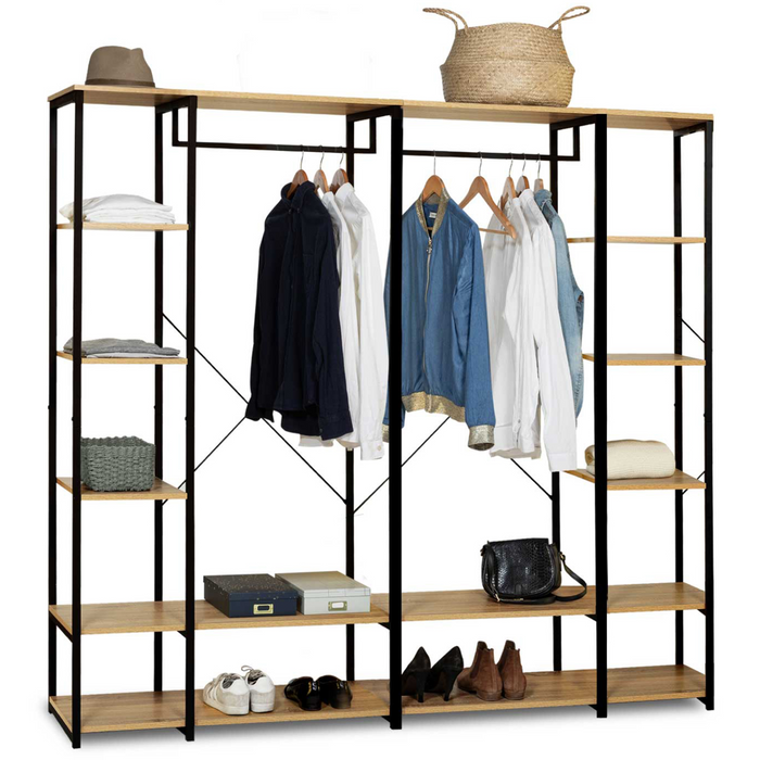 IDMarket - Armadio modulare doppio ripiano L. 180 cm DETROIT design industriale