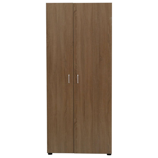 Armadio Multiuso 77x34x180 Colore Quercia 2 Ante E 5 Ripiani