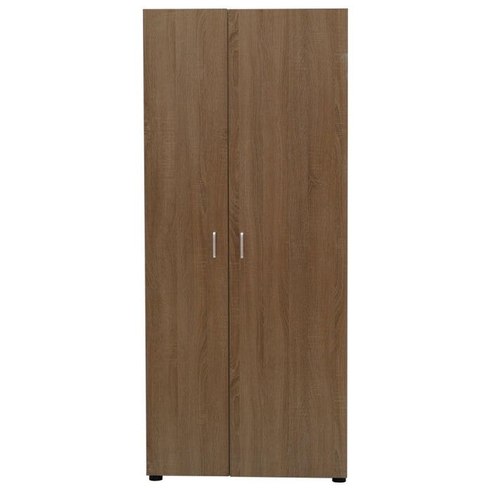 Armadio Multiuso 77x34x180 Colore Quercia 2 Ante E 5 Ripiani