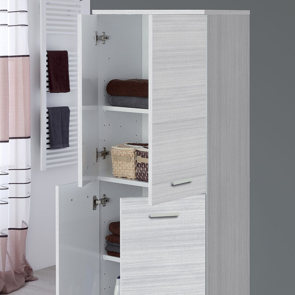 Armadio multiuso grigio 153,5 cm con ante e ripiani regolabili Desya