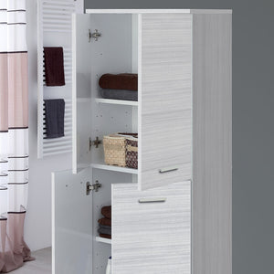 Armadio multiuso grigio 153,5 cm con ante e ripiani regolabili Desya