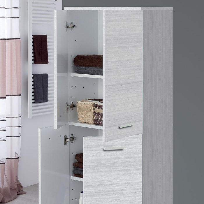 Armadio multiuso grigio 153,5 cm con ante e ripiani regolabili Desya