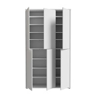 Armadio multiuso Medea 6 ante grigio chiaro 109x35x192 - Scarpiera e armadio salvaspazio