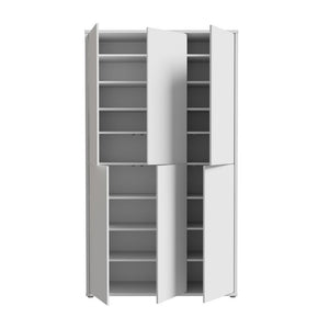 Armadio multiuso Medea 6 ante grigio chiaro 109x35x192 - Scarpiera e armadio salvaspazio