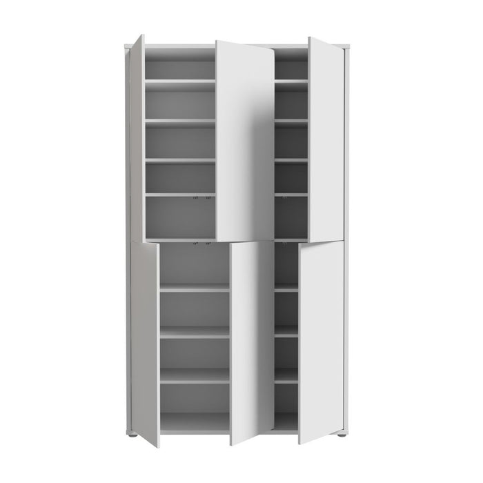 Armadio multiuso Medea 6 ante grigio chiaro 109x35x192 - Scarpiera e armadio salvaspazio