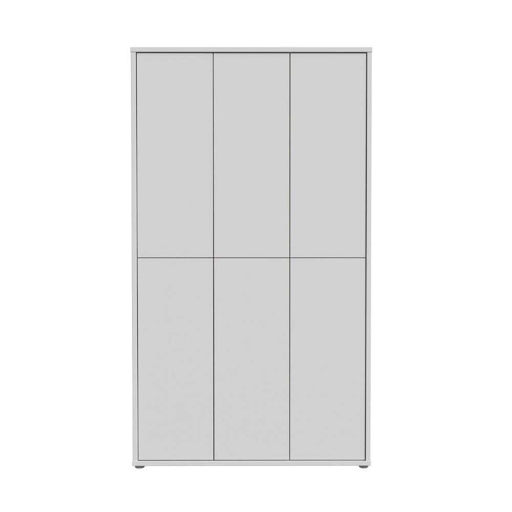 Armadio multiuso Medea 6 ante grigio chiaro 109x35x192 - Scarpiera e armadio salvaspazio