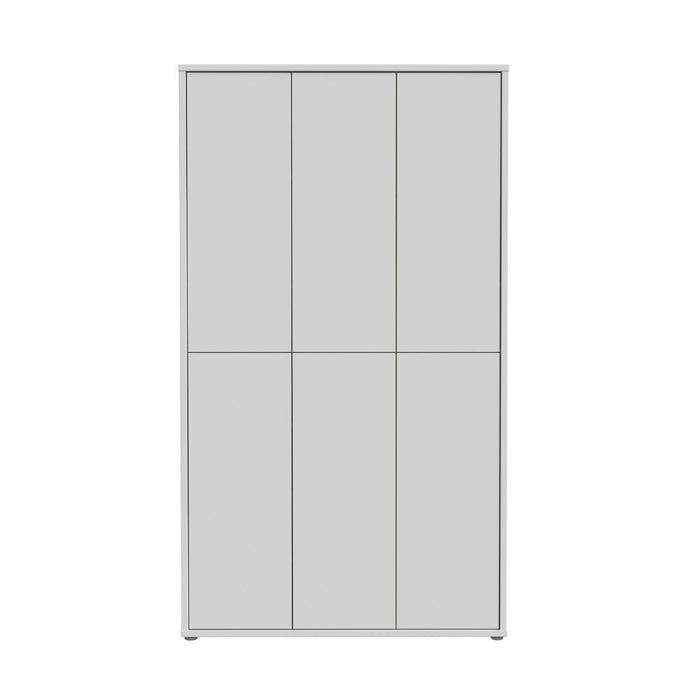 Armadio multiuso Medea 6 ante grigio chiaro 109x35x192 - Scarpiera e armadio salvaspazio