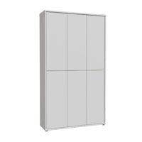 Armadio multiuso Medea 6 ante grigio chiaro 109x35x192 - Scarpiera e armadio salvaspazio