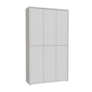 Armadio multiuso Medea 6 ante grigio chiaro 109x35x192 - Scarpiera e armadio salvaspazio