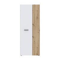 Armadio multiuso portascope Teodoro 2 ante rovere con anta bianca 68x36.5x181H