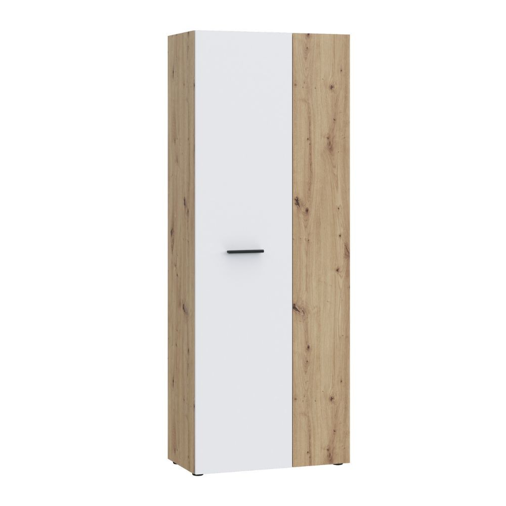 Armadio multiuso portascope Teodoro 2 ante rovere con anta bianca 68x36.5x181H